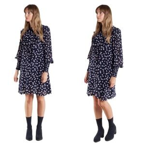 Ganni Rometty Georgette Floral Print Dress